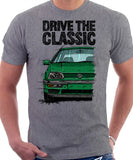 Drive The Classic VW Golf Mk3 Colour Grille. T-shirt in Heather Grey Color.