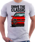 Drive The Classic VW Golf Mk3 Colour Grille. T-shirt in White Color.