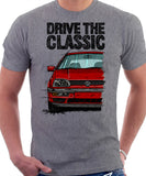 Drive The Classic VW Golf Mk3. T-shirt in Heather Grey Color.