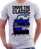 Drive The Classic VW Rabbit (Golf) Mk1 Early Model. T-shirt in White Colour