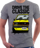 Drive The Classic VW Rabbit (Golf) Mk1 GTI Late Model. T-shirt in Heather Grey Colour