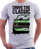 Drive The Classic VW Rabbit (Golf) Mk1 GTI Late Model. T-shirt in White Colour