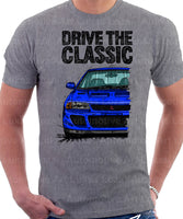 Drive The Classic Mitsubishi Lancer Evolution 1&2. T-shirt in Heather Grey Colour