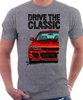 Drive The Classic Mitsubishi Lancer Evolution 1&2. T-shirt in Heather Grey Colour