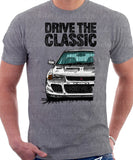 Drive The Classic Mitsubishi Lancer Evolution 1&2. T-shirt in Heather Grey Colour