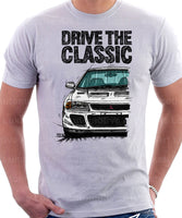 Drive The Classic Mitsubishi Lancer Evolution 1&2. T-shirt in White Colour