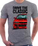 Drive The Classic Mitsubishi Lancer Evolution 3. T-shirt in Heather Grey Colour