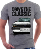 Drive The Classic Ford Fiesta Mk1 Big Bumper. T-shirt in Heather Grey Colour