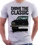 Drive The Classic Ford Fiesta Mk1 Small Bumper. T-shirt in White Colour