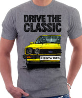 Drive The Classic Ford Fiesta Mk1 XR2. T-shirt in Heather Grey Colour