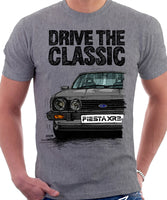 Drive The Classic Ford Fiesta Mk1 XR2. T-shirt in Heather Grey Colour