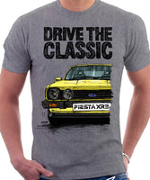 Drive The Classic Ford Fiesta Mk1 XR2. T-shirt in Heather Grey Colour