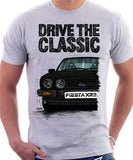 Drive The Classic Ford Fiesta Mk1 XR2. T-shirt in White Colour