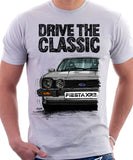 Drive The Classic Ford Fiesta Mk1 XR2. T-shirt in White Colour