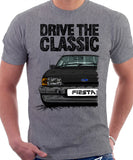 Drive The Classic Ford Fiesta Mk2 Ghia. T-shirt in Heather Grey Colour