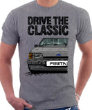 Drive The Classic Ford Fiesta Mk2 Ghia. T-shirt in Heather Grey Colour