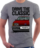 Drive The Classic Ford Fiesta Mk2 Ghia. T-shirt in Heather Grey Colour