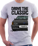 Drive The Classic Ford Fiesta Mk2 Ghia. T-shirt in White Colour