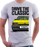 Drive The Classic Ford Fiesta Mk2 Ghia. T-shirt in White Colour