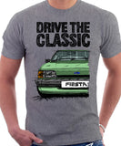 Drive The Classic Ford Fiesta Mk2 Standard Model. T-shirt in Heather Grey Colour