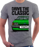 Drive The Classic Ford Fiesta Mk2 Standard Model. T-shirt in Heather Grey Colour