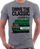 Drive The Classic Ford Fiesta Mk2 Standard Model. T-shirt in Heather Grey Colour