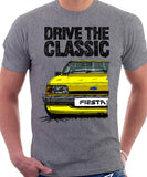 Drive The Classic Ford Fiesta Mk2 Standard Model. T-shirt in Heather Grey Colour