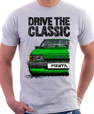 Drive The Classic Ford Fiesta Mk2 Standard Model . T-shirt in White Colour