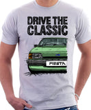 Drive The Classic Ford Fiesta Mk2 Standard Model . T-shirt in White Colour