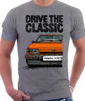 Drive The Classic Ford Fiesta Mk2 XR2. T-shirt in Heather Grey Colour