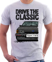 Drive The Classic Ford Fiesta Mk2 XR2 . T-shirt in White Colour