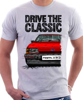 Drive The Classic Ford Fiesta Mk2 XR2 . T-shirt in White Colour