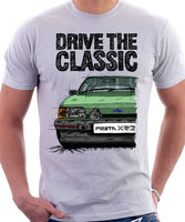 Drive The Classic Ford Fiesta Mk2 XR2 Spotlights . T-shirt in White Colour