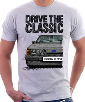 Drive The Classic Ford Fiesta Mk2 XR2 Spotlights . T-shirt in White Colour