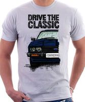 Drive The Classic Ford Capri Mk3 Black Grille T-shirt in White Colour