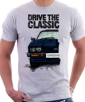 Drive The Classic Ford Capri Mk3 Colour Grille T-shirt in White Colour