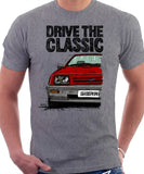 Drive The Classic Ford Sierra MK1 Early Model. T-shirt in Heather Grey Colour