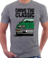 Drive The Classic Ford Sierra MK1. T-shirt in Heather Grey Colour