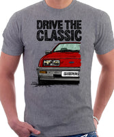 Drive The Classic Ford Sierra MK1. T-shirt in Heather Grey Colour