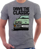 Drive The Classic Ford Sierra MK1 Ghia. T-shirt in Heather Grey Colour