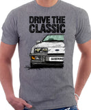 Drive The Classic Ford Sierra MK1 Ghia. T-shirt in Heather Grey Colour