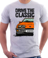 Drive The Classic Ford Sierra MK1 Ghia. T-shirt in White Colour