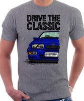 Drive The Classic Ford Sierra MK1 RS. T-shirt in Heather Grey Colour