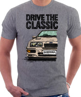 Drive The Classic Ford Sierra MK1 RS 500. T-shirt in Heather Grey Colour