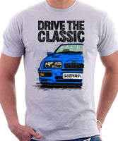 Drive The Classic Ford Sierra MK1 RS500. T-shirt in White Colour