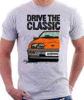 Drive The Classic Ford Sierra MK1. T-shirt in White Colour