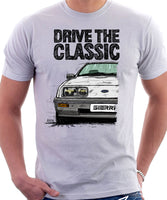 Drive The Classic Ford Sierra MK1. T-shirt in White Colour