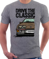 Drive The Classic Ford Sierra MK1 XR4i. T-shirt in Heather Grey Colour