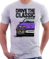 Drive The Classic Ford Sierra MK1 XR4i. T-shirt in White Colour