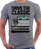 Drive The Classic Mazda RX7 Mk2 Early Model. T-shirt in Heather Grey Colour